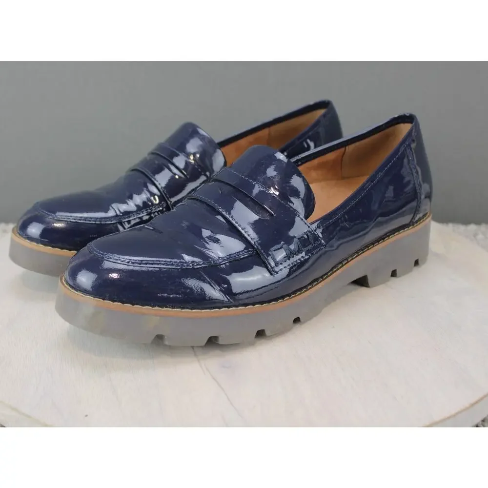 Vionic Cheryl II Loafers Womens 10 Navy Blue Leather Orthotic Comfort Flats - Picture 3 of 7